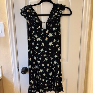 Free People Floral Black mini dress